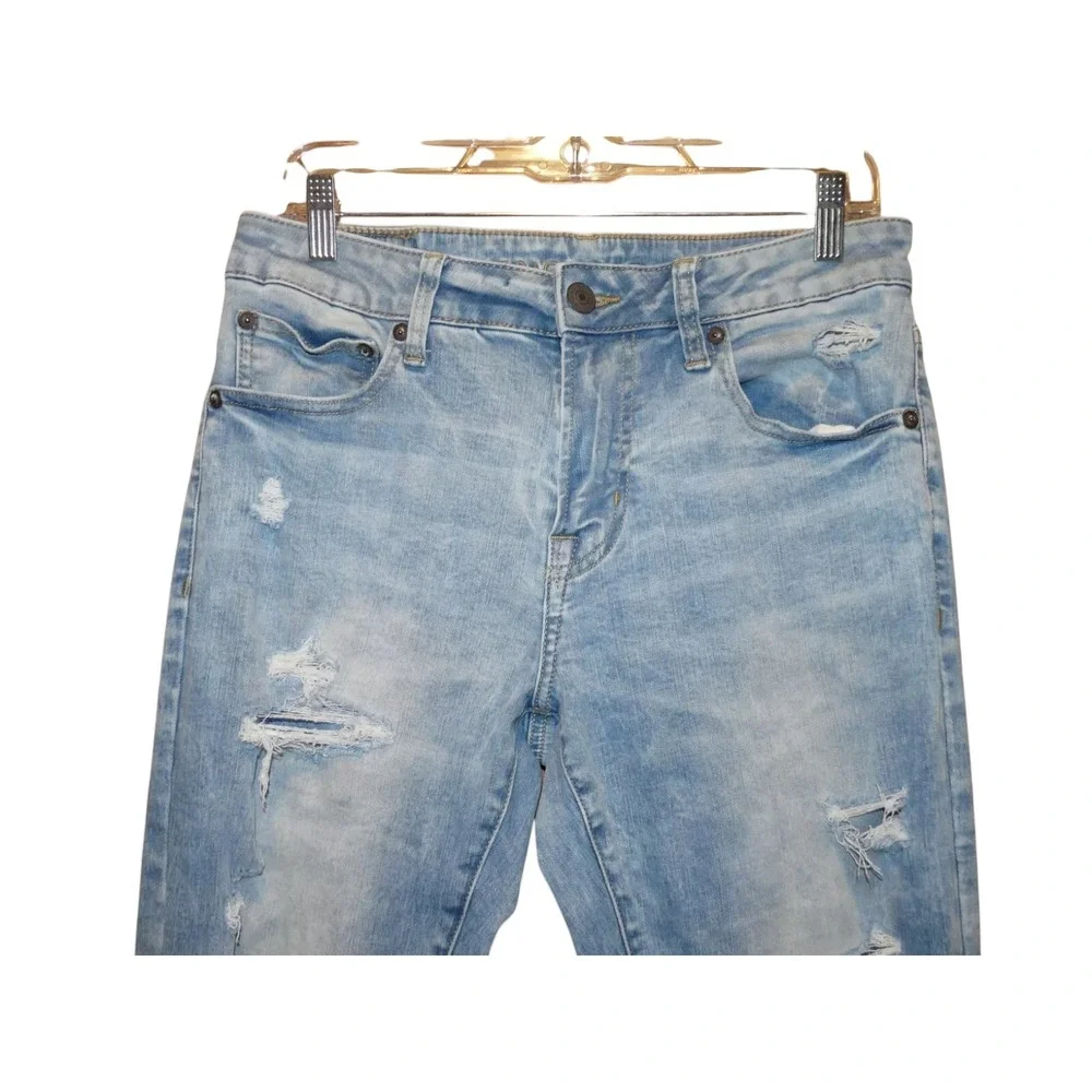 American Eagle Next Level Flex Skinny Blue Jeans Mens 31 x 30 Distressed - Picture 1 of 11
